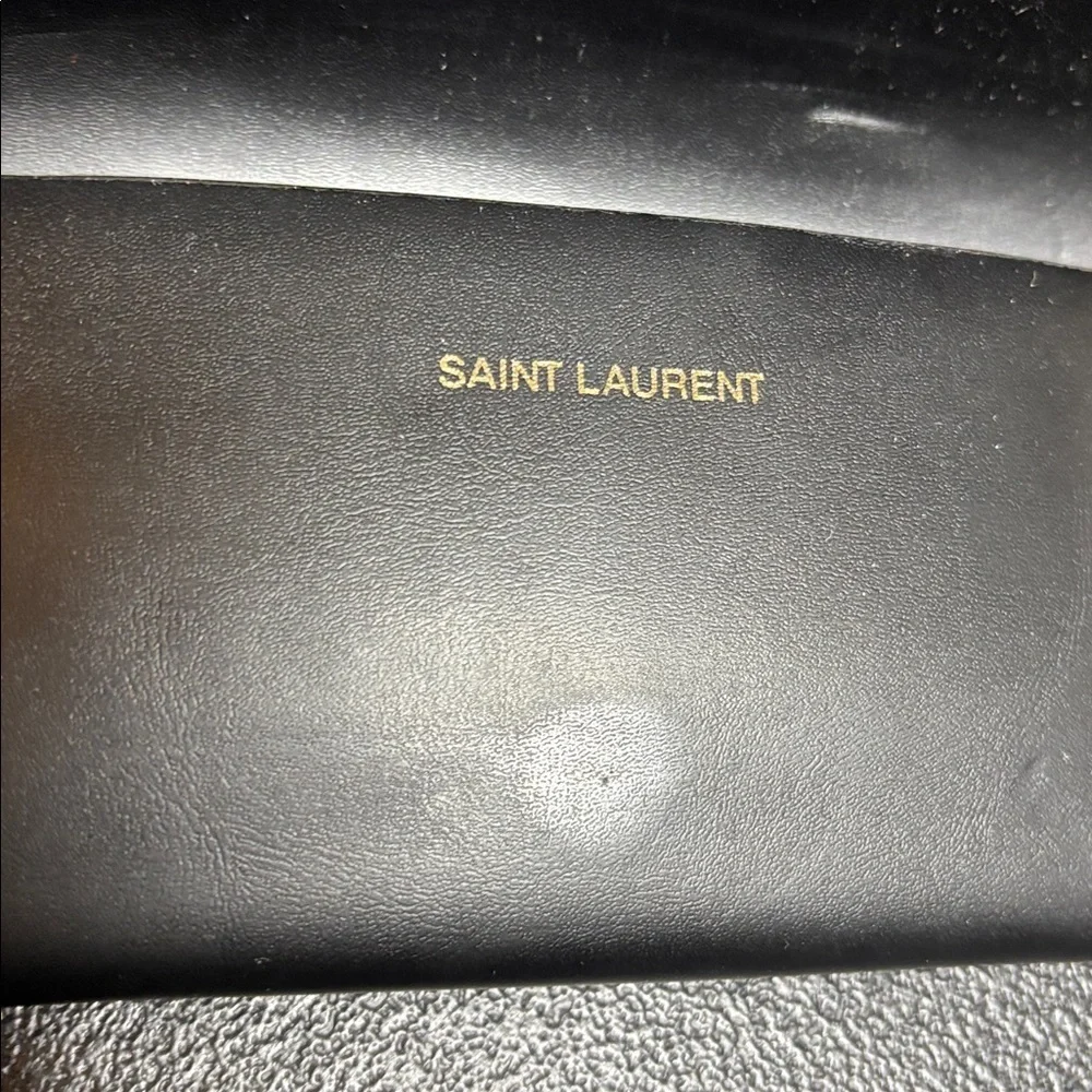 Black Saint Laurent Leather Eyeglass Sunglass Flip Case